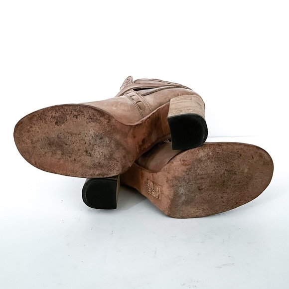 Free People Tan Leather Tall Strappy Buckle Ankle Boots - Picture 7 of 10